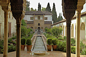 Patio de la Acequia. El Generalife Gardens. La Alhambra. Granada. Andalusia. Spain