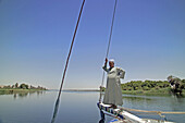 Sailing on the Nile river between Esna and Aswan. Egypt