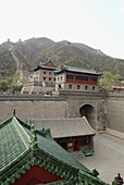 Tourists explore Jiayu Guan pass (fortress) in spring, Great Wall. China