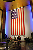 Pentagon Flag on display in Mall Entrance. Smithsonian National Museum of the American Indian. Washington DC. USA.