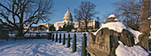 U.S. Capitol Building with snow cover. Washington D.C. USA
