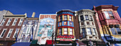 Brightly painted houses at South Street, Philadelphia, Pennsylvania