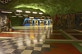 Kunst in der U-Bahnstation Kungsträdgarden im Stadtteil Norrmalm, Stockholm, Schweden