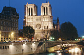 Notre-Dame de Paris illuminated.