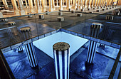 The black and white Buren s columns in the main courtyard of the Palais Royal. Paris. France.