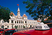 Taxis near the Old Town Hall. Ho Chi Minh City. Vietnam