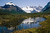 Cerro Torre (3128m). Los Glaciares National Park at the rear. Los Andes mountain range. El Chalten. Santa Cruz province. Patagonia. Argentina.