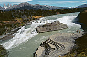 Paine falls. Torres del Paine National Park. Magallanes XIIth region. Chile.