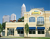 Cafes and restaurants at South Graham Street in downtown Charlotte. North Carolina, USA