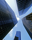 Tall office buildings at financial district, downtown Manhattan. New York City, USA