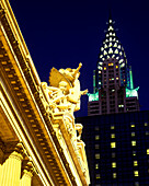 Grand central station & chrysler building, Manhattan, New York, USA.