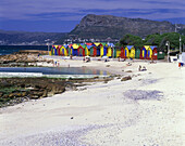 Bathing cabins, Saint james beach, Capetown peninsula, South africa.
