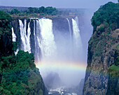 Rainbow, Scenic main waterfalls, Victoria falls, zimbabwe.