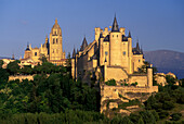 Cathedral & alcazar castle, Segovia, Castilla y leon, Spain.