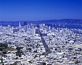 Downtown, From twin peaks, San francisco, California, USA.