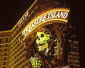 Sign, treasure island hotel & casino, the strip, Las vegas, Nevada, USA.