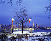 Snow, Christmas, Manhattan, New York, From weehawken, New jersey, USA.