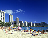 Waikiki & diamond head, honolulu, oahu, hawaii, USA.