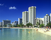 Waikiki beach, honolulu, oahu, hawaii, USA.