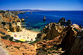 Praia de anna beach, Lagos, Algarve coastline, Portugal.