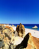 Praia da rocha beach, Algarve coastline, Portugal.