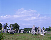 Scenic alignments de kermario ruins, Carnac, Brittany, France.