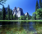 Scenic cathedral rocks, Yosemite National Park, California, USA.