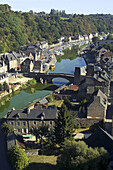 Dinan harbour and Rance river houses. Brittany, France