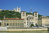 Saint-Jean cathedral and Notre-Dame de Fourvière basilica. Lyon. France..