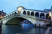 Grand Canal and Rialto Bridge. Venice. Italy