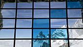 Window in Helbronner Point. Italian Alps, Italy