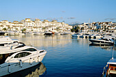 Exclusive yacht harbour of Puerto Banús near the town of Marbella at the Costa del Sol. Málaga province, Andalusia, Spain