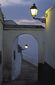Dawn in the hilltop White Village of Arcos de la Frontera. Province of Cádiz, Andalucía, Spain.