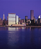 United nations building, Midtown skyline, Manhattan, New York, USA