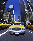 Taxi cabs, 5th Avenue, Mid-town, Manhattan, New York, USA