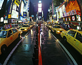Taxi cabs, Times square, Midtown, Manhattan, New York, USA