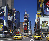 Taxi cabs, Times square, Midtown, Manhattan, New York, USA