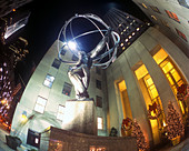 Christmas, Atlas, Rockefeller Center, Manhattan, New York, USA