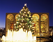 Christmas tree, Lincoln Center, Manhattan, New York, USA