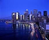 Brooklyn bridge, Downtown skyline, Manhattan, New York, USA