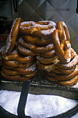 Pretzel vendor, Times square, Midtown, Manhattan, New York, USA