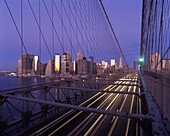 Brooklyn bridge, Downtown skyline, Manhattan, New York, USA