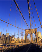 Brooklyn bridge, Downtown skyline, Manhattan, New York, USA