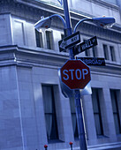 Wall Street sign, Financial district, Manhattan, New York, USA