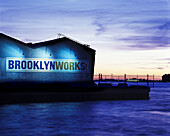 Sign, Port building, Brooklyn, New York, USA