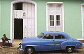 House and classic car. Trinidad, Cuba.