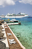 Cruise ship at port, Cozumel island. Quintana Roo, Yucatan Peninsula, Mexico