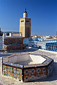 Overview from oriental palace flat roof with Zitouna mosque minaret (the Great Mosque), Tunis. Tunisia