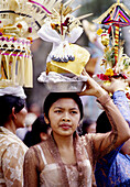 Religious procession. Near Ubud. Bali. Indonesia