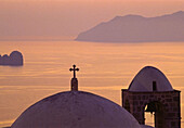 Sunset in Plaka. Milos. Cyclades Islands. Greece